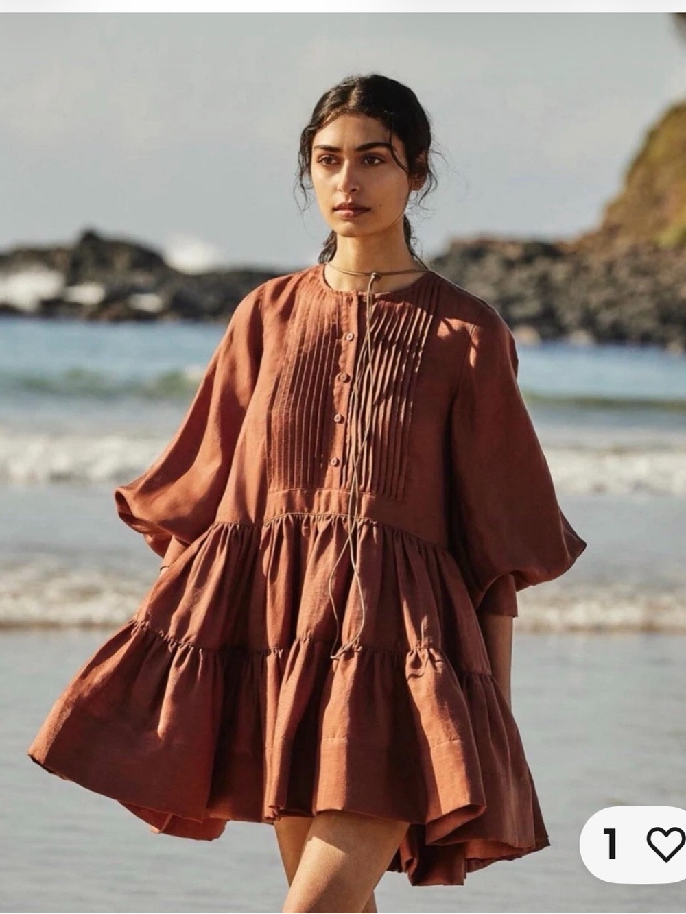 Shona Joy Linen Pintuck 6 Dress